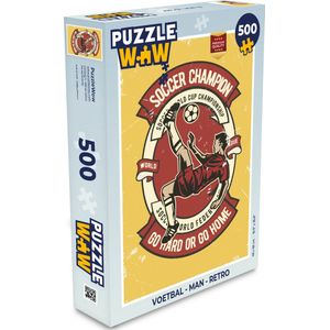 Puzzel Voetbal - Man - Retro - Legpuzzel - Puzzel 500 stukjes