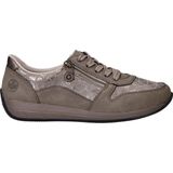 Rieker - Dames Sneakers - Taupe - Kunstleer - Ritssluiting