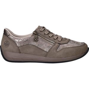 Rieker - Dames Sneakers - Taupe - Kunstleer - Ritssluiting