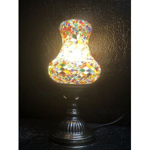 Handgemaakte sfeerlamp in warme kleuren peervormige tafellamp Turkse mozieklamp Oosterse bureaulamp