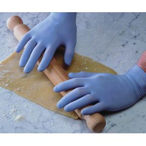 Wegwerphandschoen-plastichandschoen-onderzoekshandschoen-handschoen voor eenmalig gebruik- pedicurehandschoen- handschoen voor horeca-onderzoekshandschoen- 200 stuks nitril blauw- maat M