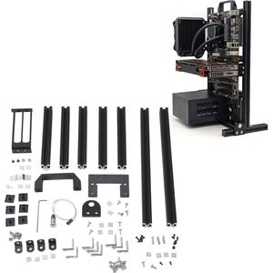 Computer Moederbord Case Rack - Verticaal Open Aluminium Frame Chassis Rack - Steunbeugel met Goede Warmteafvoer - DIY, ATX .
