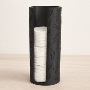 Wattenschijfjeshouder - Wattenschijfjes Houder - zwart- badkamer organizer, wattenstaafjes houder, wattenschijfjes , wattenschijfjes voordeelverpakking, wattenhouder, watjes houder, badkamer accessoires