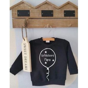 Shirtje blauw Gefeliciteerd Papa | Lange of korte mouw | donkerblauw | maat 56-110 cadeau papas verjaardag jarig baby tekst aantrekken