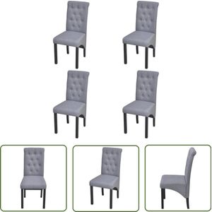vidaXL Eetkamerstoelen set van 4 - Lichtgrijs Eetkamerstoelen - Stoelen - Meubels - Salontafel - Dining Chairs