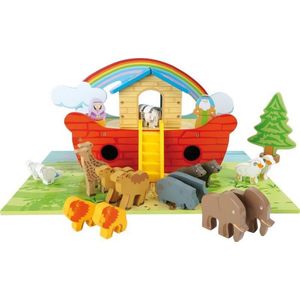Speelset van hout ''Ark van Noach''