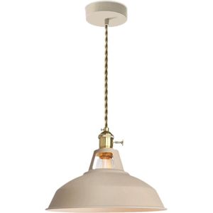 Delaveek-Macaron hanglamp - wit - 26.5*20cm -Hangdraad 100cm - E27 lampvoet (Lichtbron niet inbegrepen)