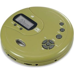 GPX PC332B Draagbare CD-speler met Anti-Skip Protection, FM Radio en Stereo Oordopjes (Groene Olijf)