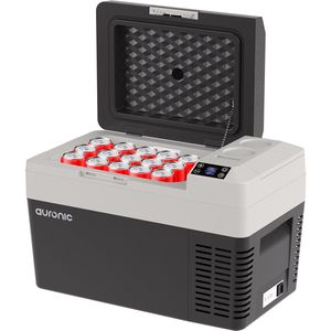 Auronic Elektrische Koelbox - Frigobox - Compressor - 12V 230 Volt - Auto - 25L - Zwart/Grijs