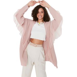 Trendyol Poeder Midi Tule Gedetailleerd Gebreide Vest Twoaw20Fv0048