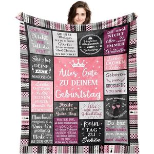 Birthday Gift voor Vrouwen - 150 x 130 cm - Happy Birthday - Decoratieve Deken voor Moeder - Meisjes - Vriendin - Zus - Vriendin