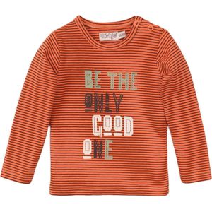 Dirkje - T-shirt jongens - Neon - Coral striped - Maat 74