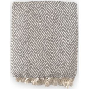 Lantara - Athene - Grand foulard Sprei - Taupe - 150x250cm - Katoen - Bedsprei