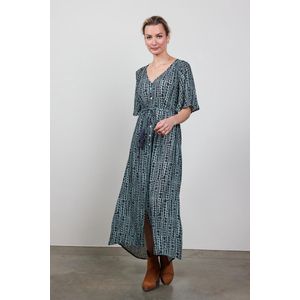 DIDI Dames Dress Jazzy in granite green with dots in a row maat 48