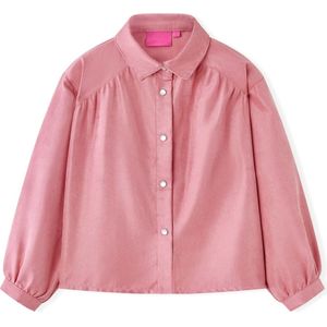 vidaXL - Kinderblouse - met - lantaarnmouwen - 140 - oudroze