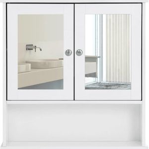 Furnstar spiegelkast badkamer - 56.5x13x58.5 cm - Wit
