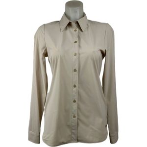 Angelle Milan – Travelkleding voor dames – Beige Casual Blouse – Ademend – Casual – Duurzame Blouse - In 5 maten - Maat S