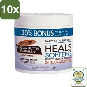 10 x Palmers - Huidverzorging - Cocoa Butter Formula - Verzachtend - Cream Jar - 270 g - Bulkverpakking - Cacaoboter - huidverzorging - droge huid - huidherstel - vitamine E
