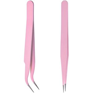Eyelash Extension Tweezers - Straight and Curved Design for DIY Beauty