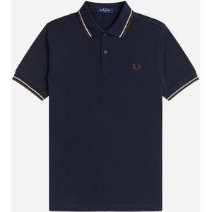 Fred Perry Twin tipped fred perry shirt - Navy Wheat Brown Tobacco