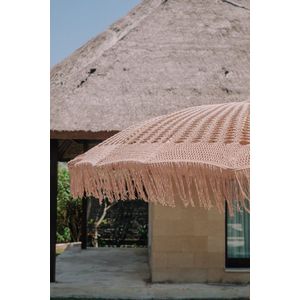 Bali parasol macrame - zand - 250 cm
