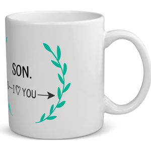 Akyol - son i love you koffiemok - theemok - Zoon - de liefste zoon - verjaardag - cadeautje voor zoon - zoon artikelen - kado - geschenk - 350 ML inhoud