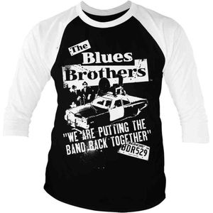 The Blues Brothers Raglan top -S- Band Back Together Zwart/Wit