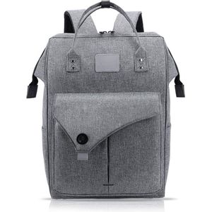 Rugzak voor dames, schooltassen met laptoptassen en antivriestassen, 15,6 inch laptop rugzakken, Puur grijs, Casual