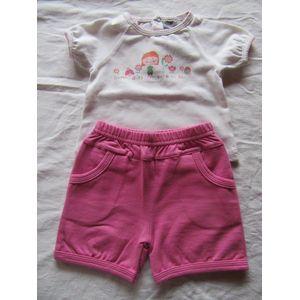 Wiplala- Pyjama - Wit & rose - Sunny days -  6 maand 68