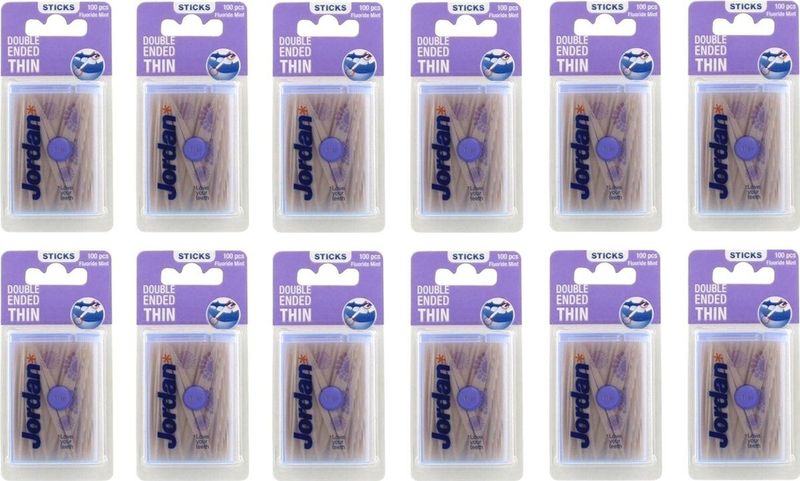 Jordan Tandenstokers Dun - 12x100st - Voordeelverpakking