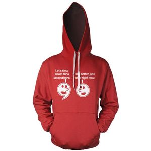 Hybris Let's Slow Down For A Second Hoodie SH-3-15627-H34-6 Red-S