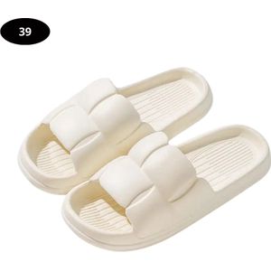 Nivard Badslippers Dames - Comfortabel - Flip Flops - Sauna - Zomer - Wit - Maat 39