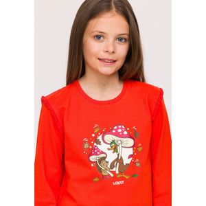 Woody Meisjes-Dames Pyjama rood - maat 164/14J