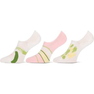 Teckel - 3 Paar korte Damessokken - Thema: Paint Brushes - Maat 36/42 - 70% Katoen - Zonder Voelbare Teennaad - Limited Edition