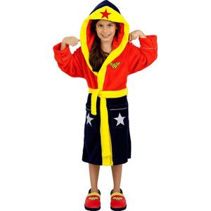 FUNIDELIA Wonder Woman Badjas voor meisjes - Maat: 122 - 134 cm - Rood