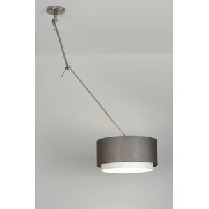 Lumidora Hanglamp 30437 - BERLIN - E27 - Grijs - Taupe - Textiel - ⌀ 47 cm