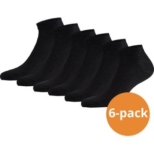 Apollo - Sneakersokken Basic Bamboo - Zwart - 6 paar Bamboe Sneakersokken