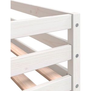 vidaXL - Stapelbed - met - gordijnenx190 - cm - grenenhout - wit - en - zwart