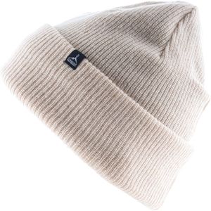 Altidude HERMIT Beige Unisex, klassieke geribde gebreide muts, normale pasvorm, manchetten, dubbele laag, Buitenkant: 80% scheerwol (lamswol) / 20% polyamide // Voering: 100% scheerwol (merino)