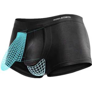 Ademende anti-zweet boxershort - Heren ondergoed - Opening tussen penis en balzak - Hygiënisch - Zwart
