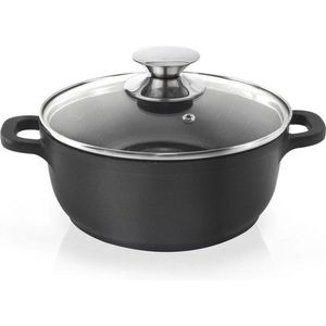 Kookpan Graniet met Glazen Deksel GRANDE 16 cm, 1,4 l - Kookpot - Soeppan