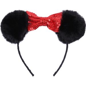 Disney Minnie Mouse - Zwarte pompon haarband