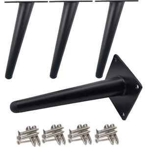 Goodivery ® Set van 4 robuuste metalen meubelpoten met moderne zwarte afwerking