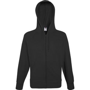 Fruit Of The Loom Heren Lichtgewicht Full Zip Jacket / Hoodie (Zwart)