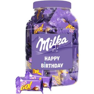 Milka Leo Go mini chocolade ""Happy Birthday"" - chocolade verjaardagscadeau - wafers met melkchocolade - 1000g