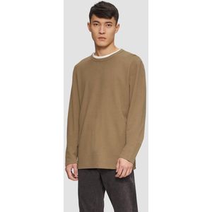 s.Oliver - Shirt - Beige - Lange Mouw - Normale Pasvorm