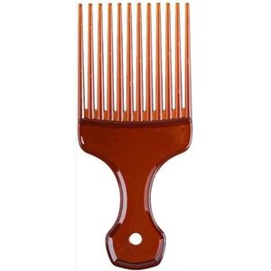 *** Brede Tanden Afro Haar Kam Volume - Krullend Haar Vork Kam - Unisex Styling Tool in Bruin Grove kam Kroes haar - van Heble® ***