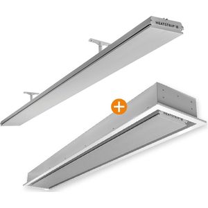 Heatstrip Elegance 2400 Watt met Inbouwframe - Elektrische Infrarood Terrasverwarming - Heater - Geen rode gloed
