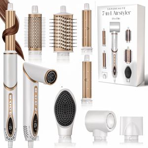 Sansbeauté - 7-in-1 Airstyler - Föhnborstel - Haarstyler - Met 7 Opzetstukken