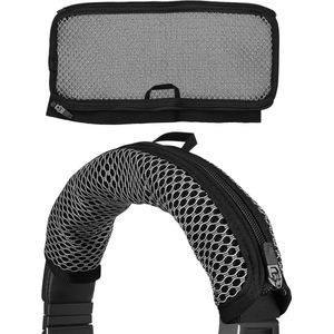 kwmobile cover voor Corsair Virtuoso RGB Wireless - Hoofdtelefoon band hoes met rits - Nylon - Zwart/wit - Beschermhoes voor koptelefoon .